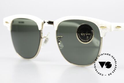 Ray Ban Clubmaster Alte USA Brille Bausch&Lomb, die Unisex-Version in "electric white" Kolorierung, Passend für Herren und Damen