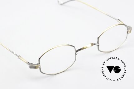 Lunor II 02 Kleine Brille in Antik Gold, ein ca. 20 Jahre altes, ungetragenes LUNOR Original!, Passend für Herren und Damen