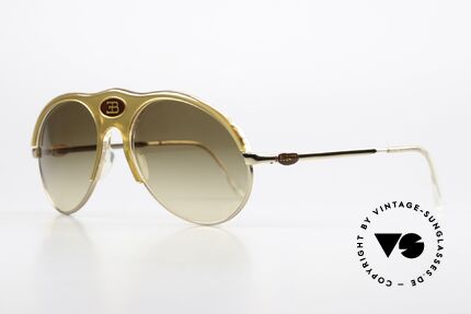 Bugatti 64901 Sammler Sonnenbrille 70er, LARGE Fassung (58mm) mit zentralem Bugatti-Logo, Passend für Herren