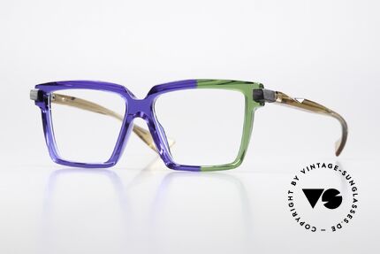 Piero Massaro 915 Designerbrille Blau Grün Details