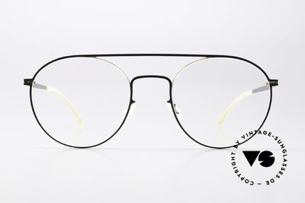 Mykita Minttu Unisex Brille Gold Jetblack, unisex Brille der LITE-Kollektion (Damen & Herren), Passend für Herren und Damen