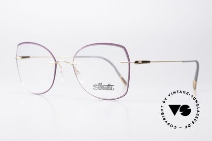 Silhouette 5500 Damenbrille Violett Rose, eine feine Randlos-Brille in sehr femininer Form, Passend für Damen