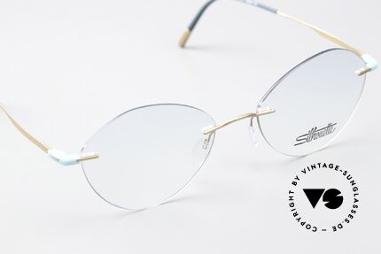 Silhouette 5516 Titanium Mattgold Türkis, Glasform kann ggf. vom Optiker angepasst werden, Passend für Damen