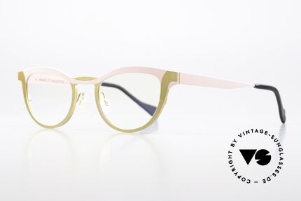 Anne Et Valentin Guimard Brille In Zartrosa Mattgold, das Ehepaar Anne (Künstlerin) & Valentin (Optiker), Passend für Damen