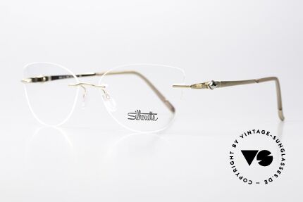 Silhouette 5513 Damenbrille Swarovski Stein, eine feine Randlos-Brille in sehr femininer Form, Passend für Damen