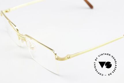 Cartier Semi T-Double Eckige Titanium Brille Herren, T8100726, Semi T-Double; Gelbgold Gebürstet, Passend für Herren