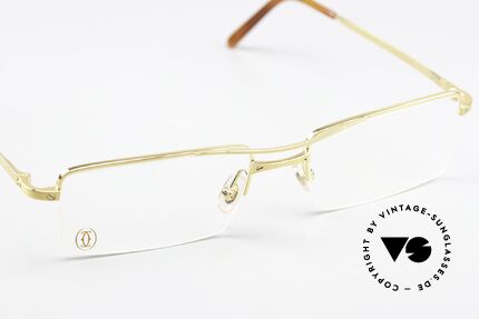 Cartier Semi T-Double Eckige Titanium Brille Herren, ungetragenes Original von 2009 mit Verpackung, Passend für Herren