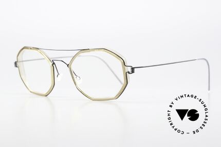 Lindberg Freddie Air Titan Rim Titanium Mit Azetat Inlays, markant veredelte Air Titanium Version mit Azetat-Rand, Passend für Herren