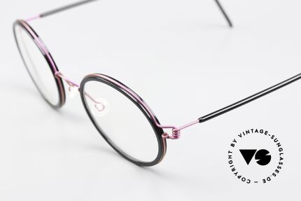 Lindberg Cameron 46 Air Titan Rim Damenbrille Violett Schwarz, eine echte Designerbrille für Damen, da violett / schwarz, Passend für Damen