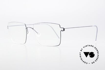 Lindberg Arnold Air Titan Rim Herrenbrille Eckig Dunkelblau, sehr markante Designer-Brille: eckig in LARGE size, Passend für Herren