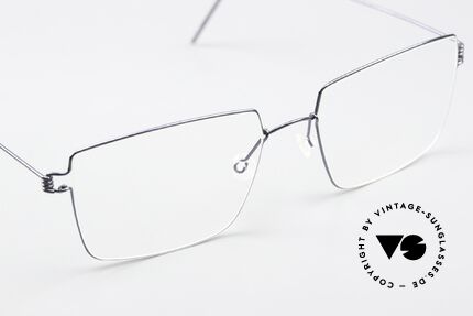 Lindberg Arnold Air Titan Rim Eckige Brille Blau Poliert Men, Titan-Fassung kann natürlich beliebig verglast werden, Passend für Herren