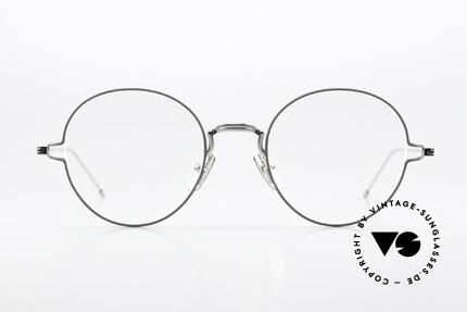 Thom Browne TBX915 Stilvolle Panto Herrenbrille, Titanium-Fassung, color SLV-GRY, Größe 50/21, 145, Passend für Herren