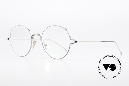 Thom Browne TBX915 Stilvolle Panto Herrenbrille, SLV-GRY = versilbert mit hellgrauem Fassungsrand, Passend für Herren