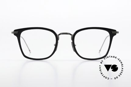 Thom Browne TBX905 Sehr Stilvolle Eckige Brille, Titanium-Fassung mit Azetat-Ringen, in Größe 49-23, Passend für Herren