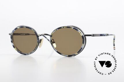 Thom Browne TBS813 Stilvolle Runde Sonnenbrille, Thom Browne Sonnenbrille, TBS813-49-02, NVY BLK, Passend für Herren