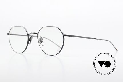 Thom Browne TBX914 Stilvolle Titanbrille Herren, BLK NVY = schwarz mit dunkelblauem Fassungsrand, Passend für Herren