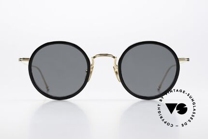 Thom Browne TBS906 Stilvolle Runde Sonnenbrille, Titanium-Fassung mit Azetat-Ringen, in Größe 46-25, Passend für Herren