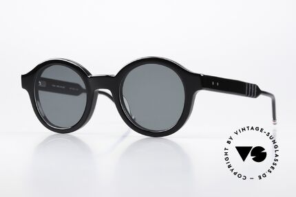 Thom Browne TBS411 Runde Azetat Sonnenbrille, Thom Browne Sonnenbrille TBS411-47-01, col. BLK, Passend für Herren