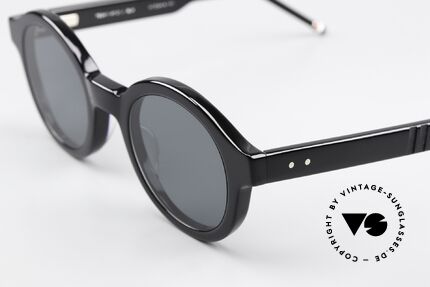 Thom Browne TBS411 Runde Azetat Sonnenbrille, entspiegelte graue Sonnengläser; 100% UV Protection, Passend für Herren