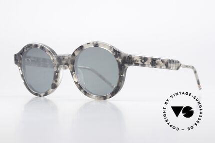 Thom Browne TBS411 Azetat Sonnenbrille Rund, wirklich stilvoll & in Spitzenqualität, made in Japan, Passend für Herren