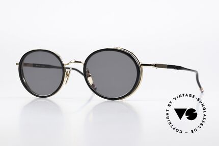 Thom Browne TBS813 Stilvolle Sonnenbrille Black, Thom Browne Sonnenbrille, TBS813-49-01, BLK GLD, Passend für Herren