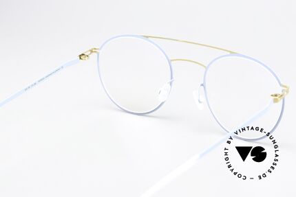 Mykita Dagur Damenbrille Gold Blaugrau, die Fassung ist beliebig verglasbar (optisch / Sonne), Passend für Damen