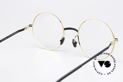 Mykita Vilde Runde Brille Ladies Gold Black, die Fassung ist beliebig verglasbar (optisch / Sonne), Passend für Damen