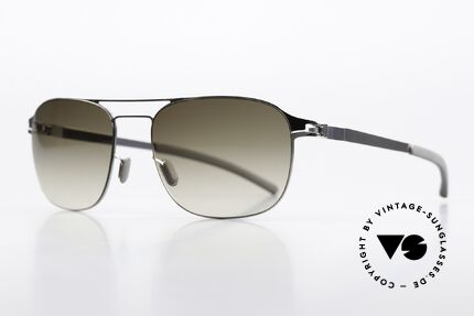 Mykita Paco Sonnenbrille In Shiny Silver, col. "Shiny Silver" mit Sonnengläsern in oliv-Verlauf, Passend für Herren