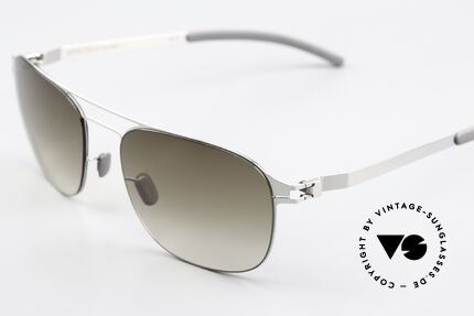 Mykita Paco Sonnenbrille In Shiny Silver, wohlbekannte Spitzenqualität; handmade in Germany, Passend für Herren