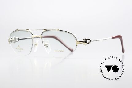 Machiavelli 24-40 Alte 80er Brille Gold & Platin, ein wirklich exzentrisches und opulentes Brillengestell, Passend für Herren