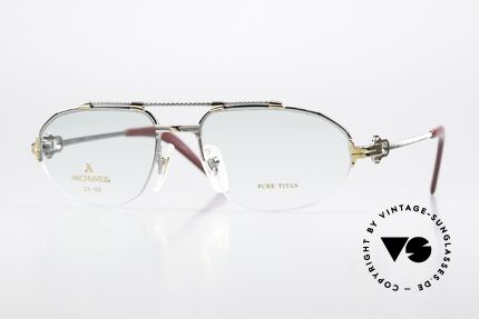 Machiavelli 24-60 80er Brille Palladium Gold, MACHiAVELLi 24-60 Pure Titanium vintage Herrenbrille, Passend für Herren