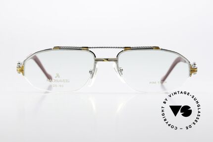 Machiavelli 25-60 Herrenbrille Palladium Gold, Kollektion benannt nach dem italienischen Philosophen, Passend für Herren