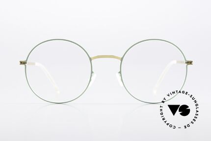 Mykita Pernilla Rahmen Gold / Aqua Green, runde Brille aus der LITE-Kollektion von 2016-2018, Passend für Damen